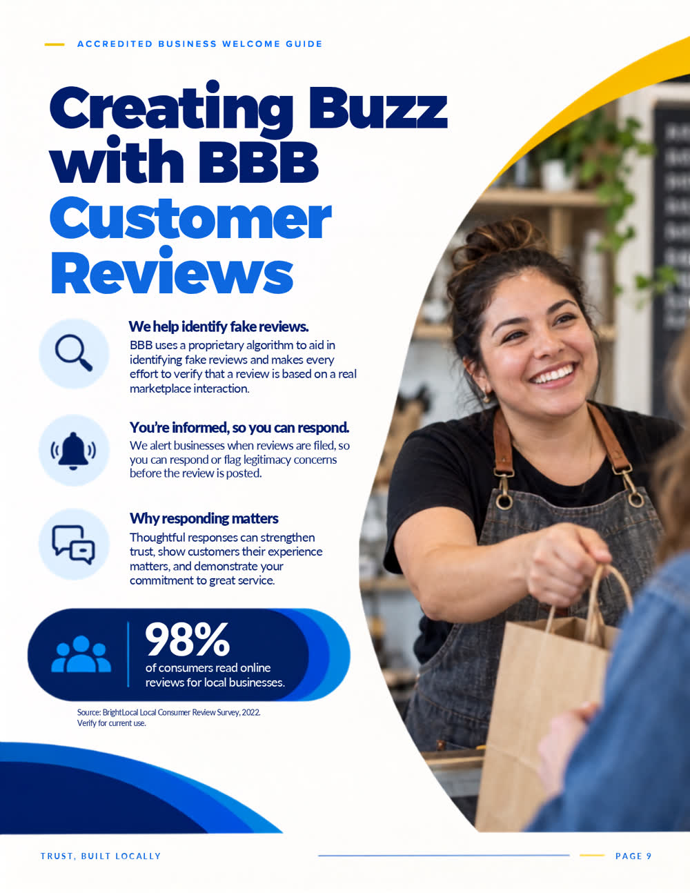 Guide page: creating buzz with BBB Customer Reviews, and why responding matters.